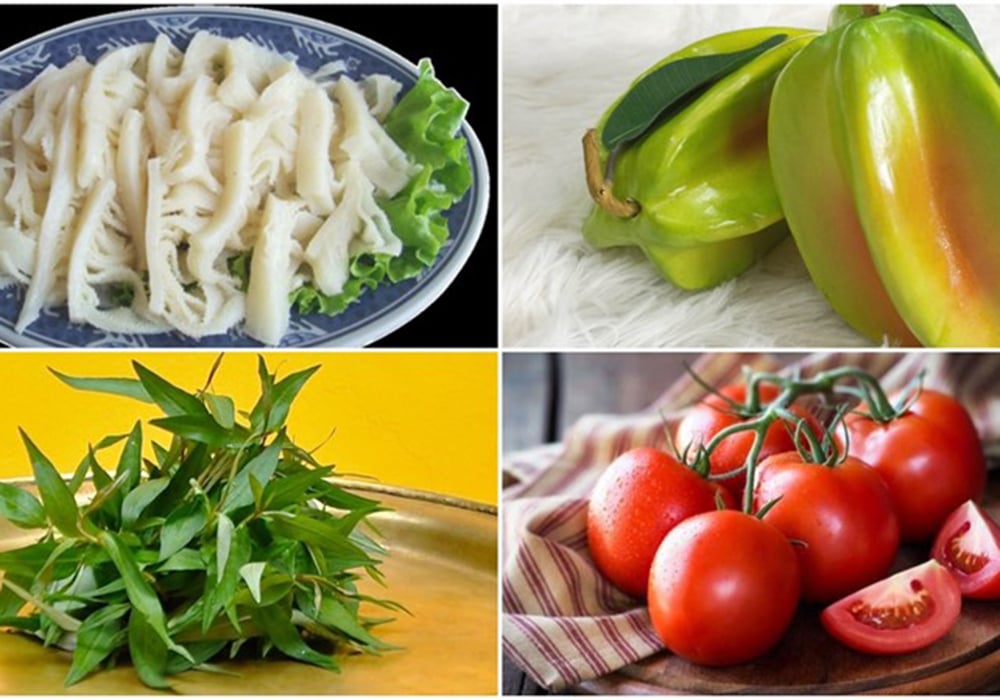 Nguyên liệu làm lòng bò xào khế
