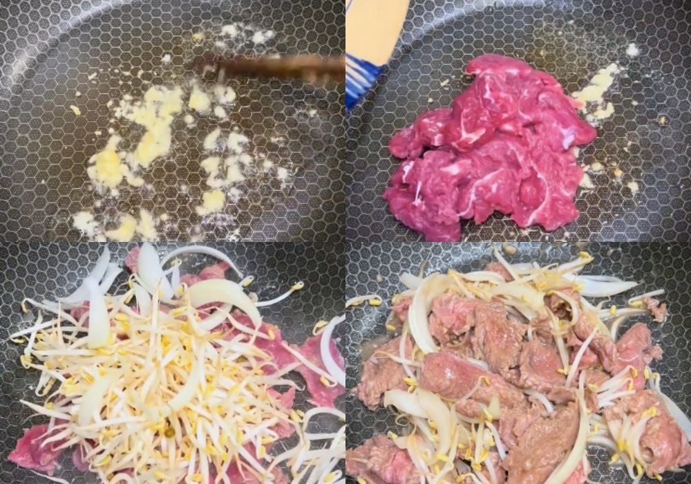 Xào thịt bò với gia vị