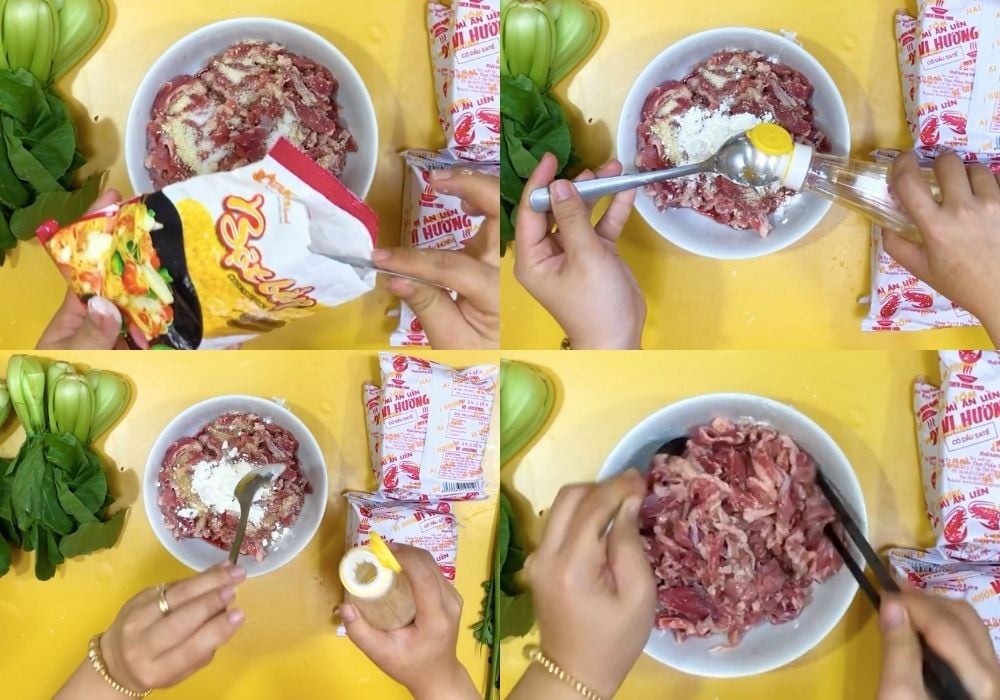 Sơ chế và ướp thịt bò