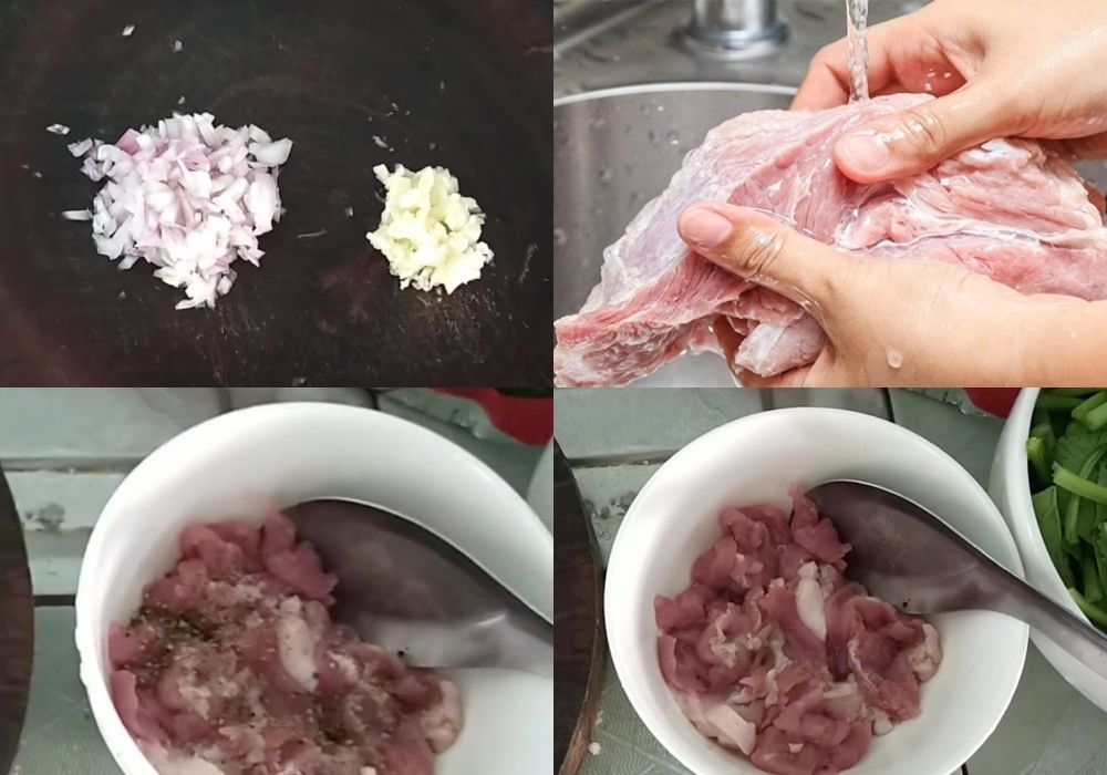 Sơ chế thịt heo và ướp thịt