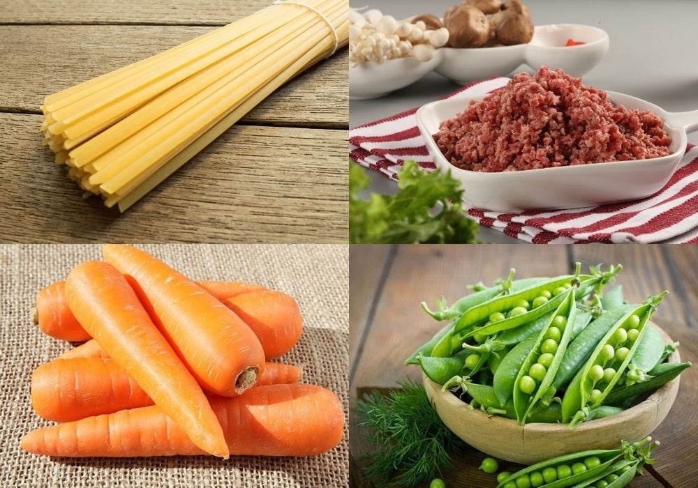 Nguyên liệu làm mì Ý sốt bò bằm