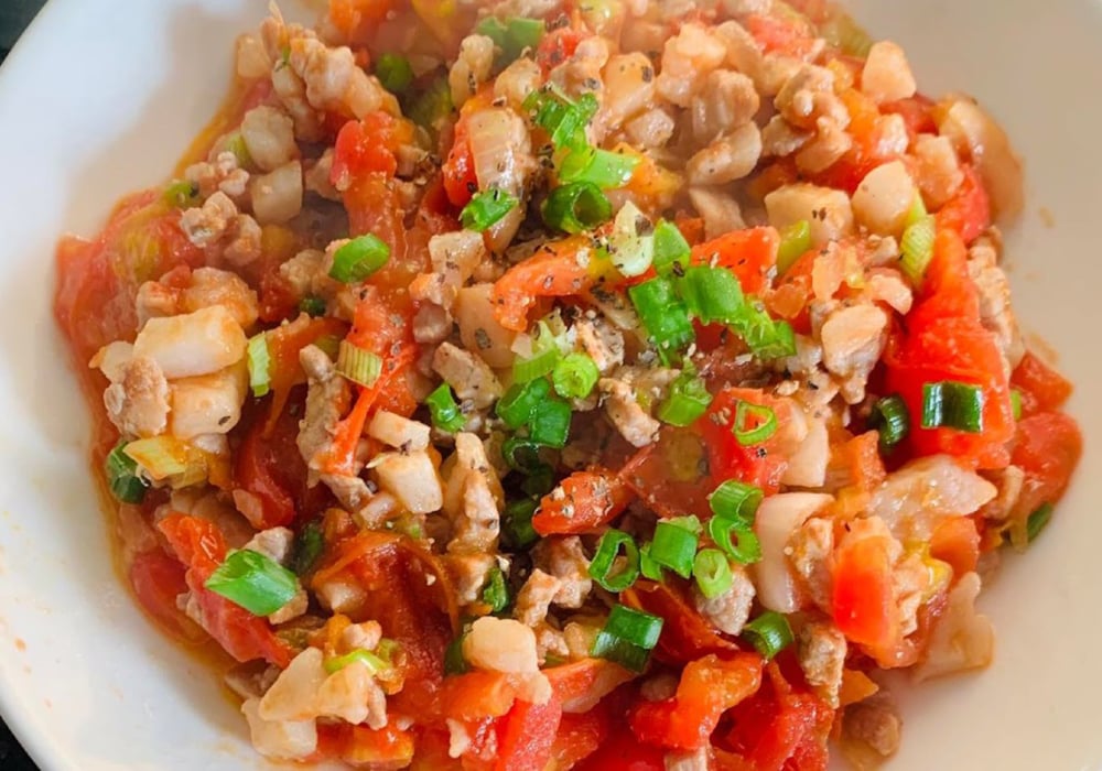 Thịt băm xào cà chua