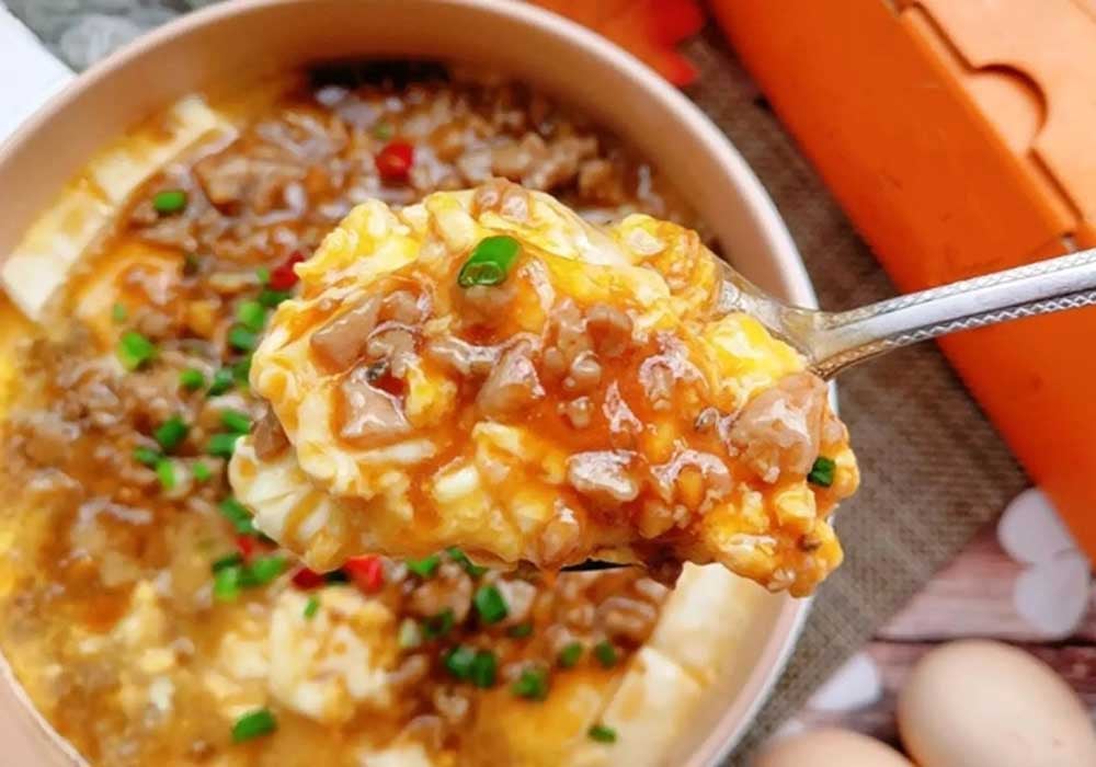 Trứng hấp thịt băm