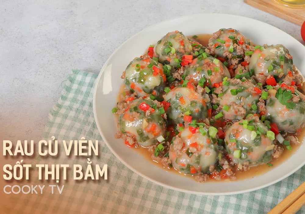 Thịt viên rau củ sốt cà chua