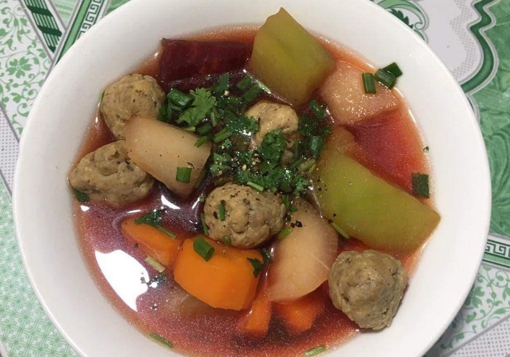 Súp thịt viên chay