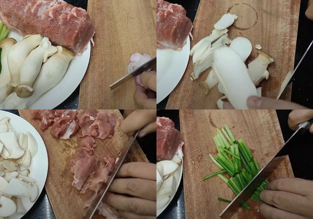 nấm xào thịt