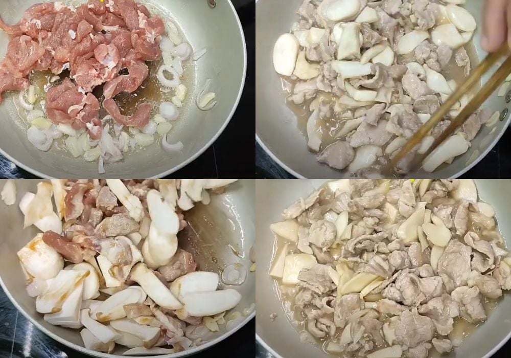 nấm xào thịt