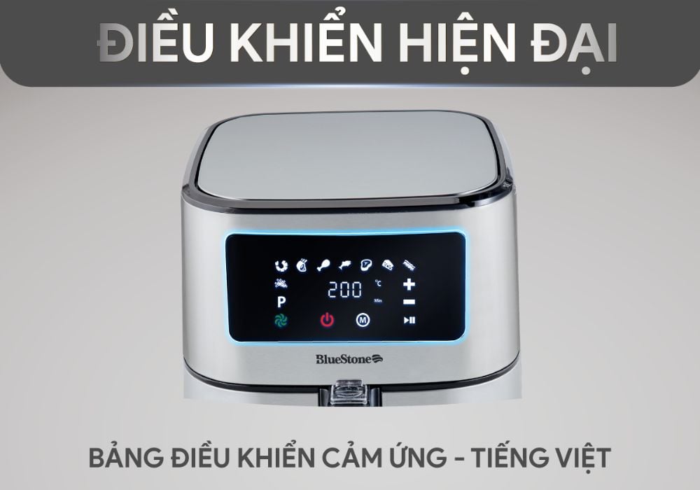 Nồi chiên không dầu điện tử có màn hình hiển thị trực quan, dễ điều khiển