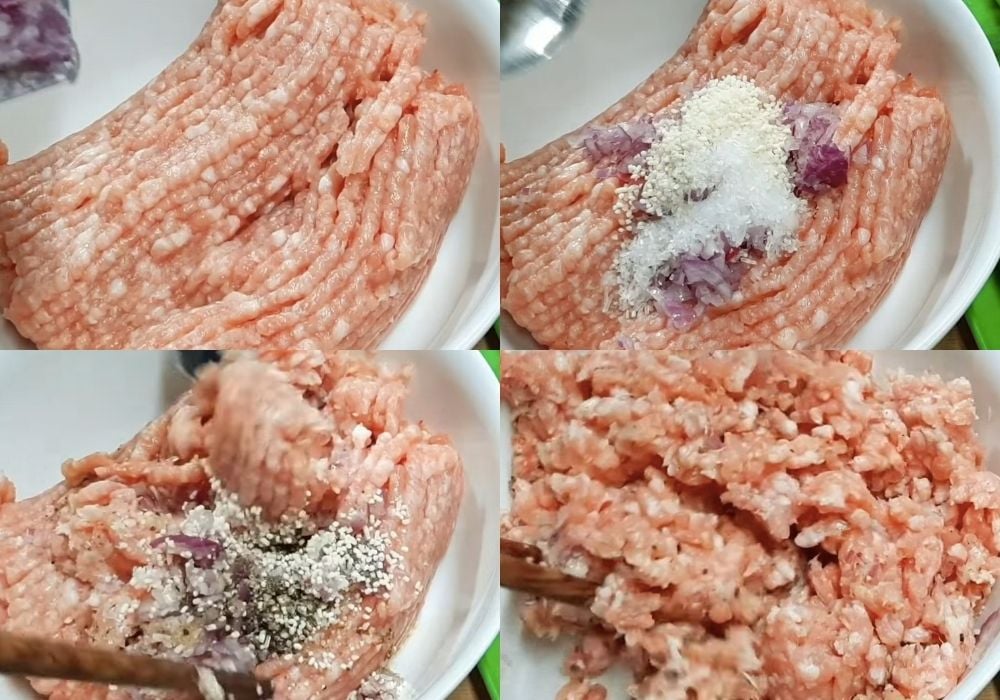 Ướp thịt heo bằm