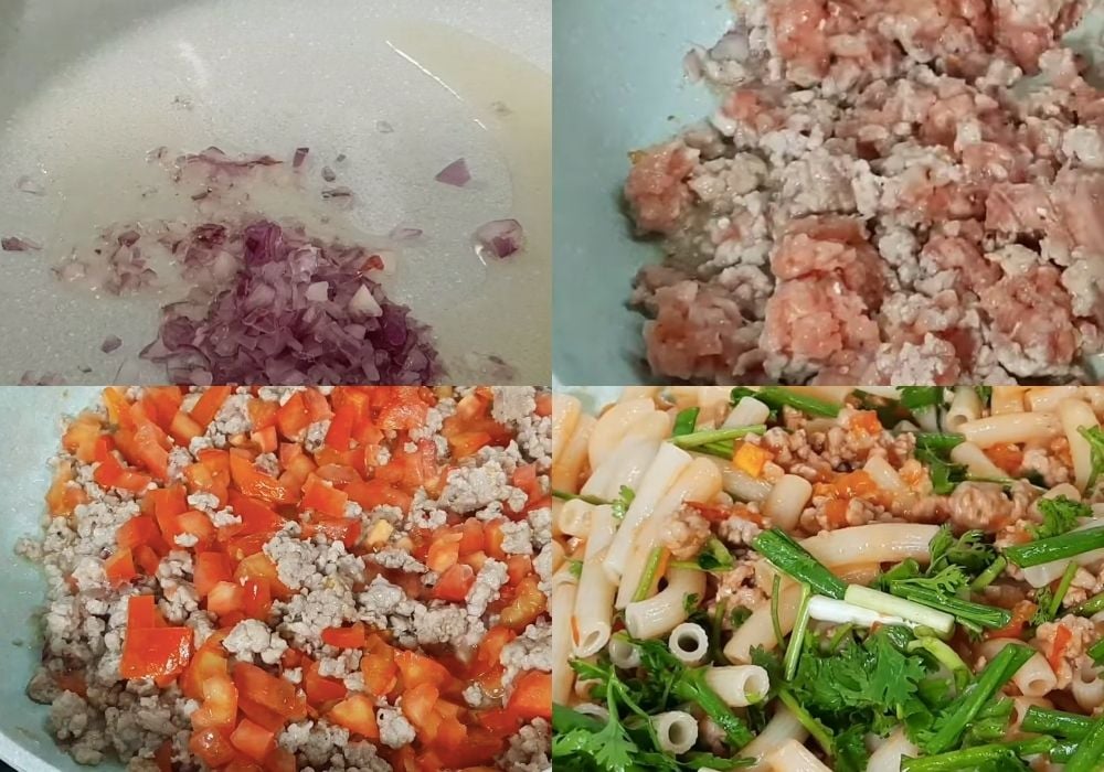Chế biến sốt thịt bằm và xào nui
