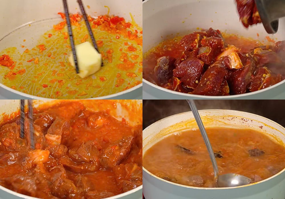 Các bước nấu phở bò sốt vang