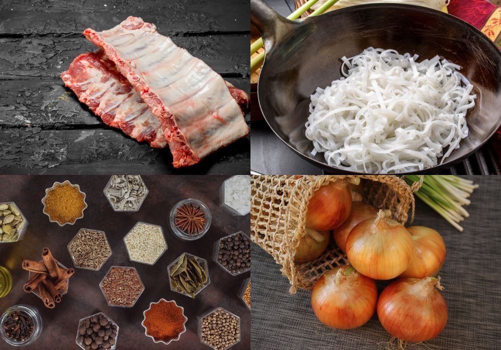 Nguyên liệu nấu phở sườn bò
