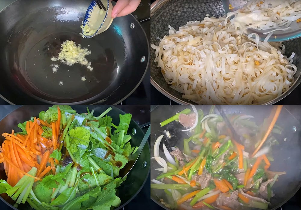 Các bước làm phở xào bò