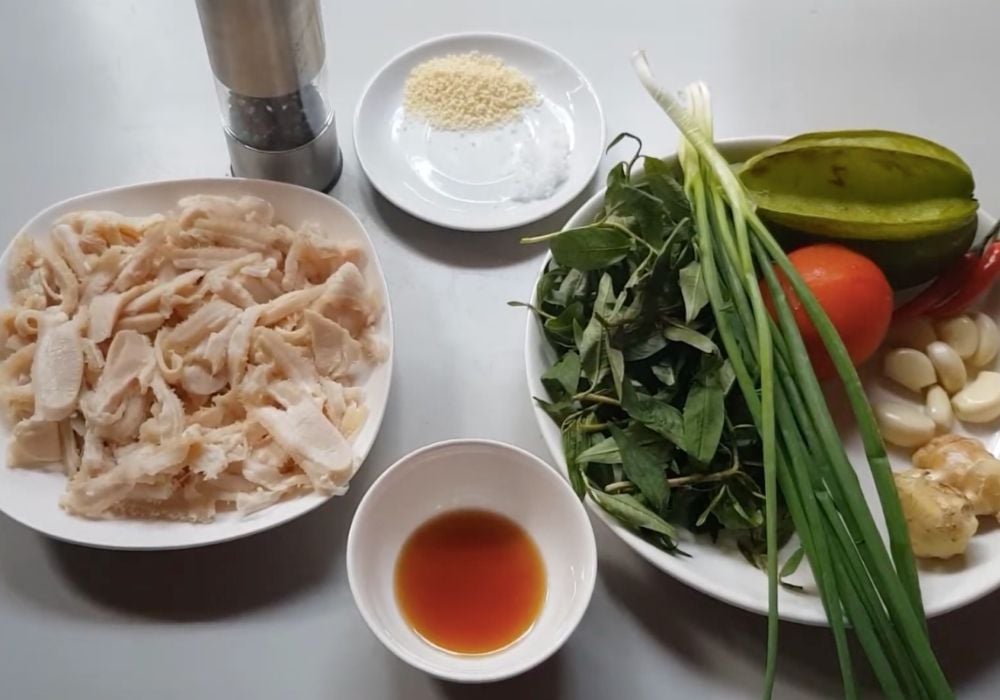 Nguyên liệu làm sách bò xào khế