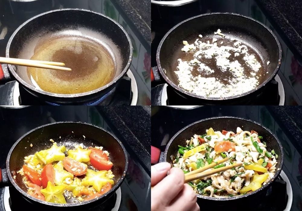 Xào sách bò và khế