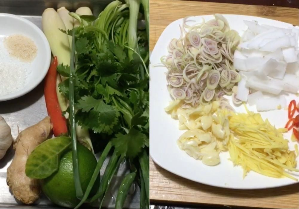 Sơ chế các nguyên liệu còn lại