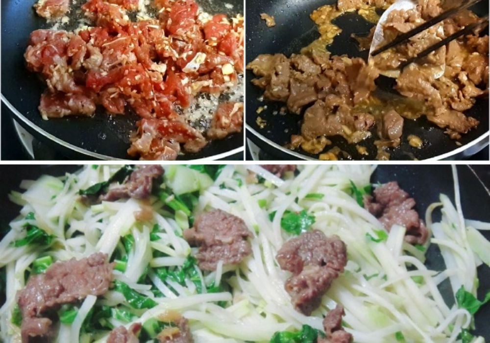 Xào thịt bò