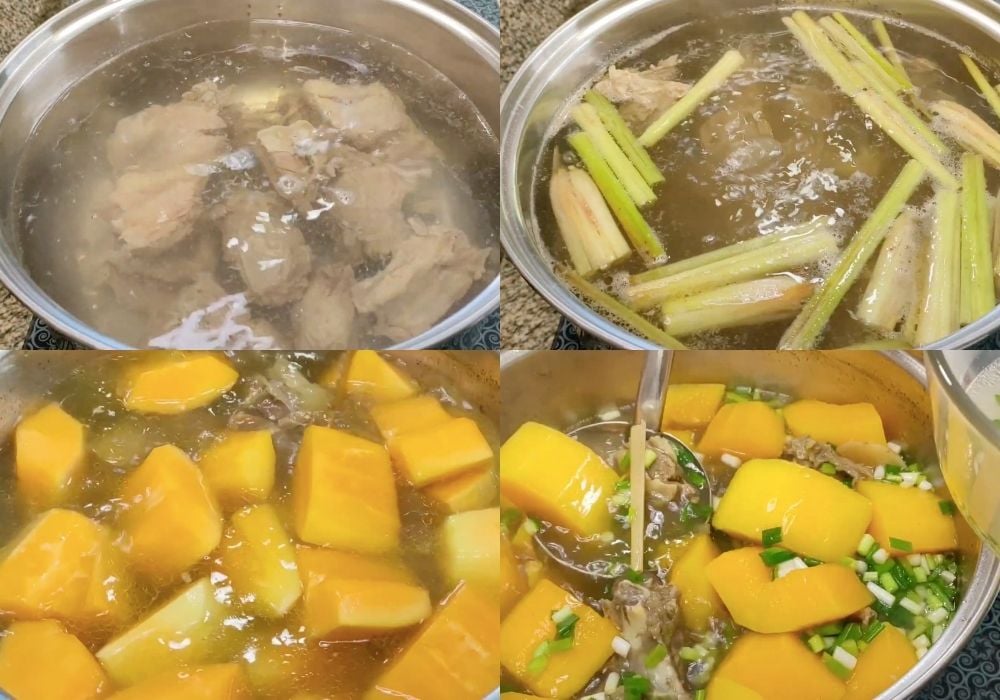 Hầm sườn với đu đủ