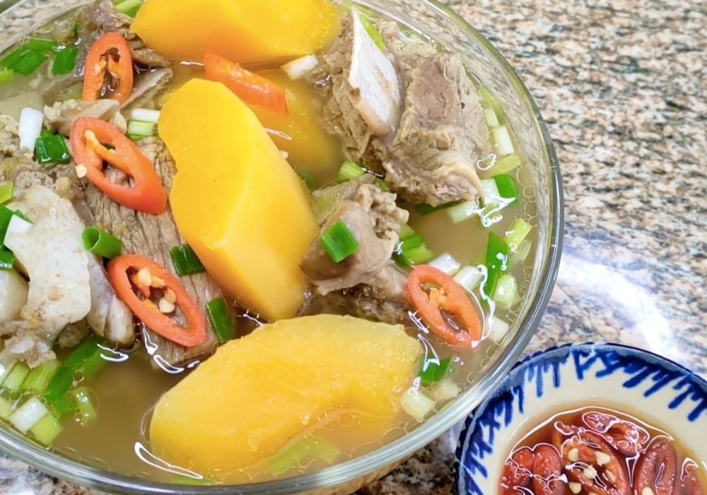 Sườn bò hầm đu đủ