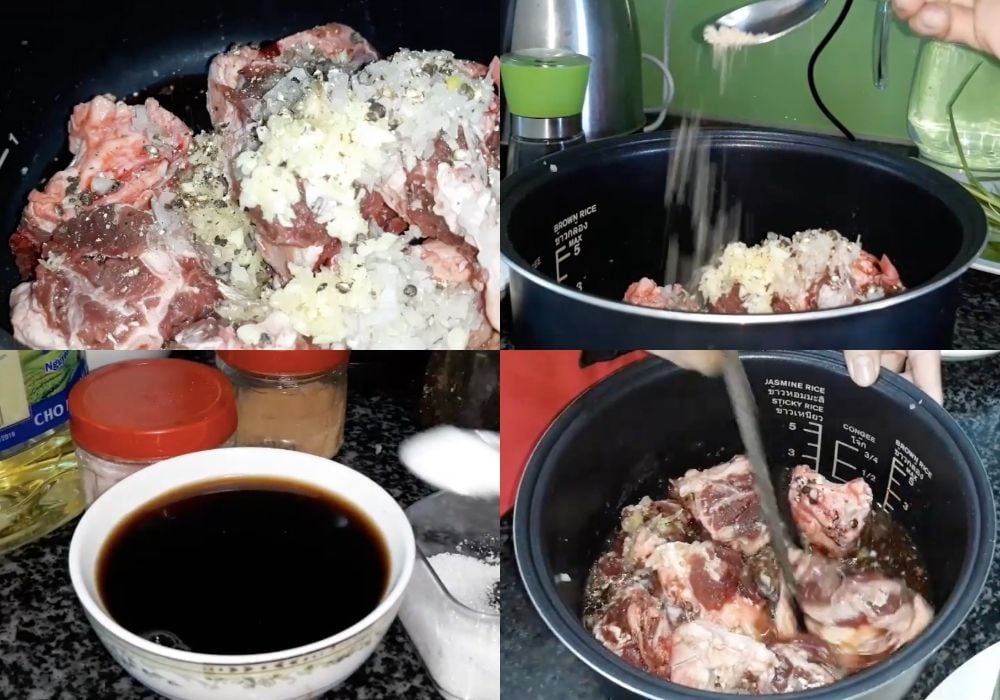 Sơ chế và ướp sườn bò