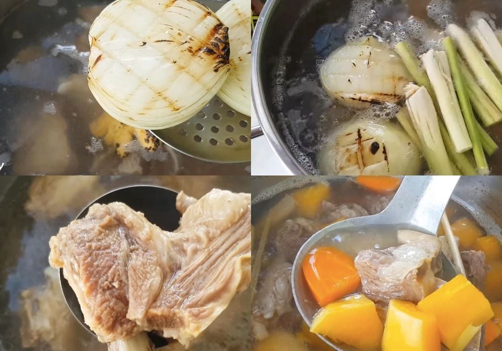 Hầm sườn bò và thịt nạm