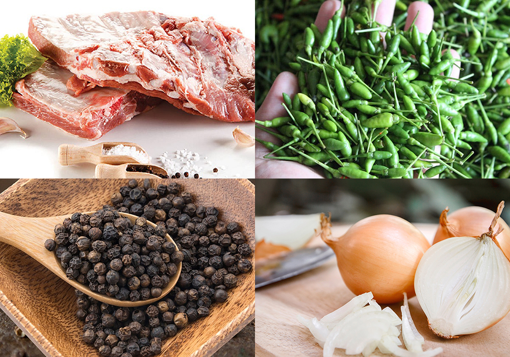 Nguyên liệu làm sườn cay khổng lồ Thái Lan