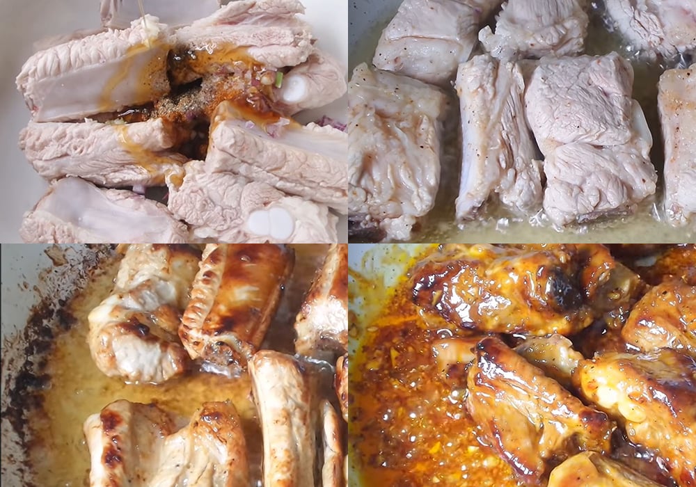 Các bước làm sườn chiên mật ong