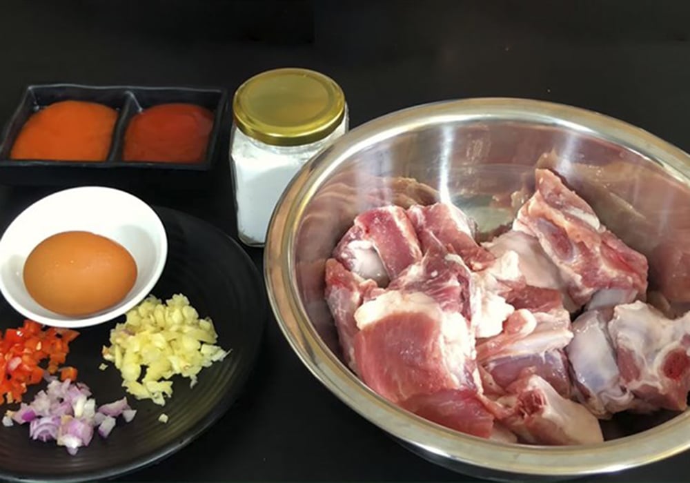 Nguyên liệu làm sườn chiên sả ớt