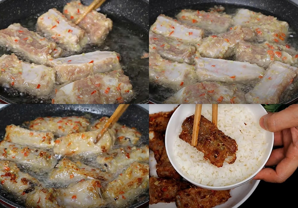 Các bước làm sườn chiên muối ớt cay