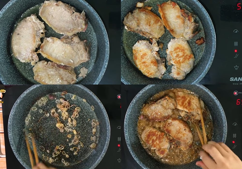 Các bước làm sườn cốt lết chiên mật ong