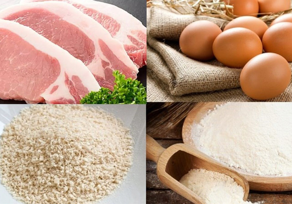 Nguyên liệu làm sườn cốt lết chiên xù