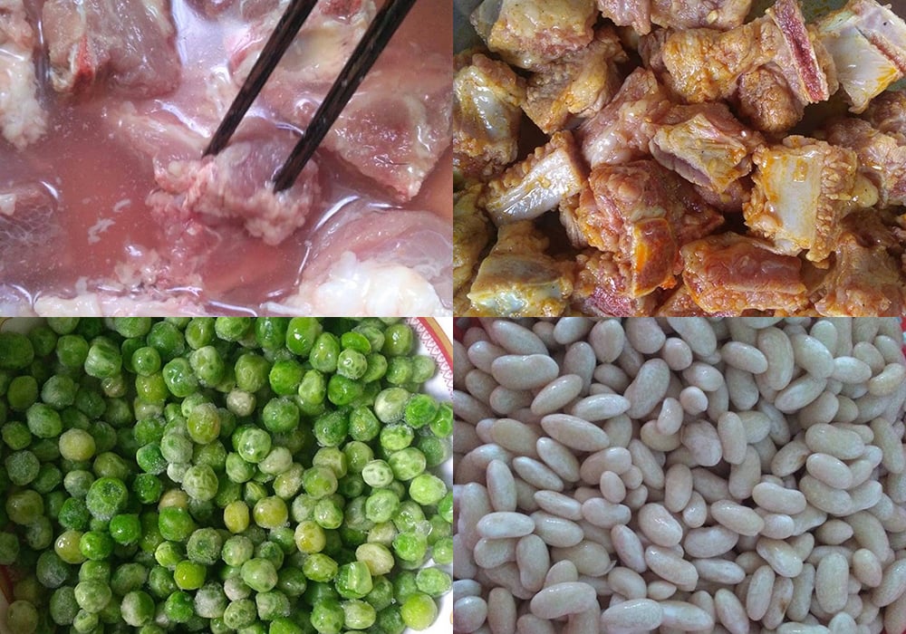 Nguyên liệu làm sườn heo nấu đậu Hà Lan