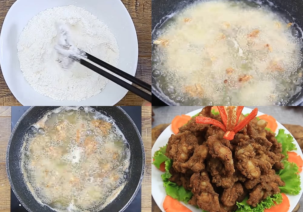 Các bước làm sườn sụn heo chiên ngũ vị