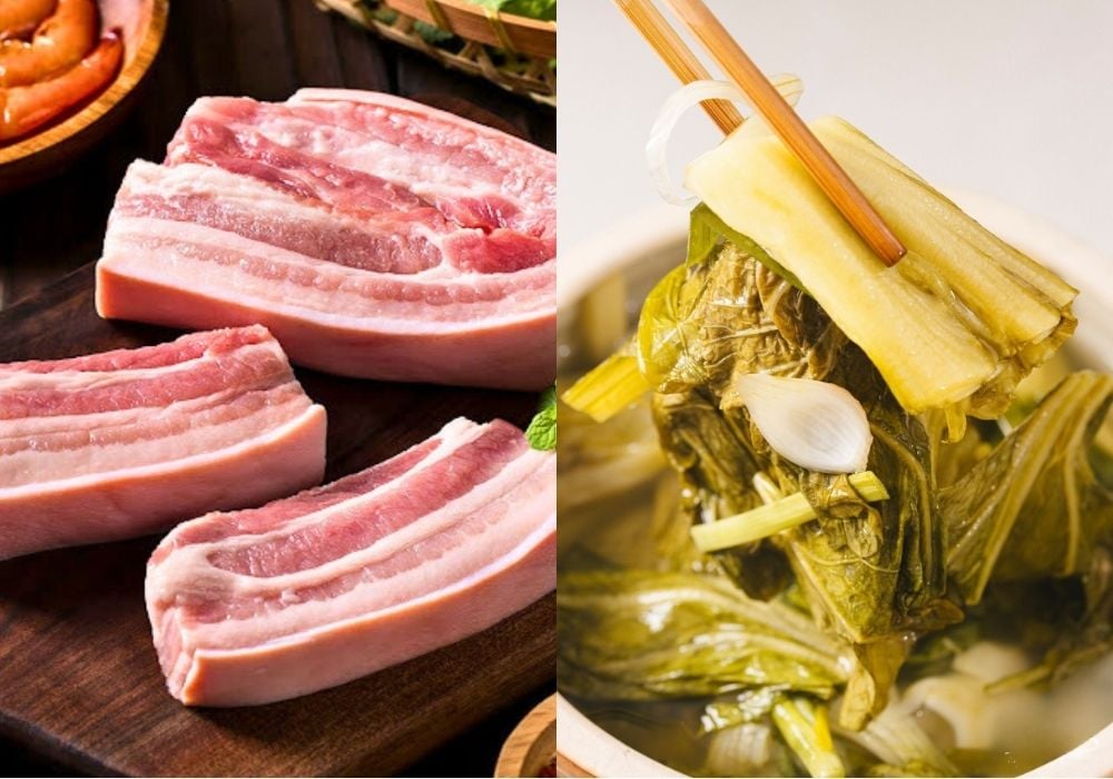 Để làm thịt ba chỉ kho dưa chua, bước chọn nguyên liệu rất quan trọng