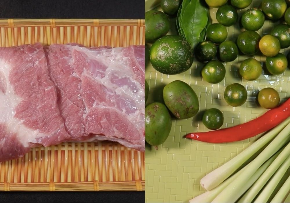 Nguyên liệu làm thịt ba chỉ lắc sả tắc