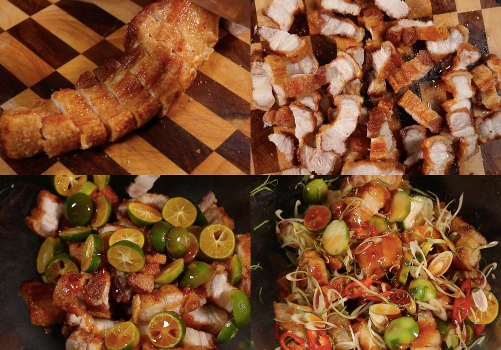 Lắc thịt ba chỉ sả tắc