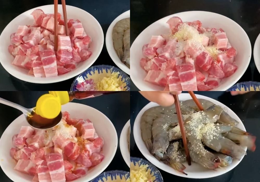 Ướp thịt và tôm