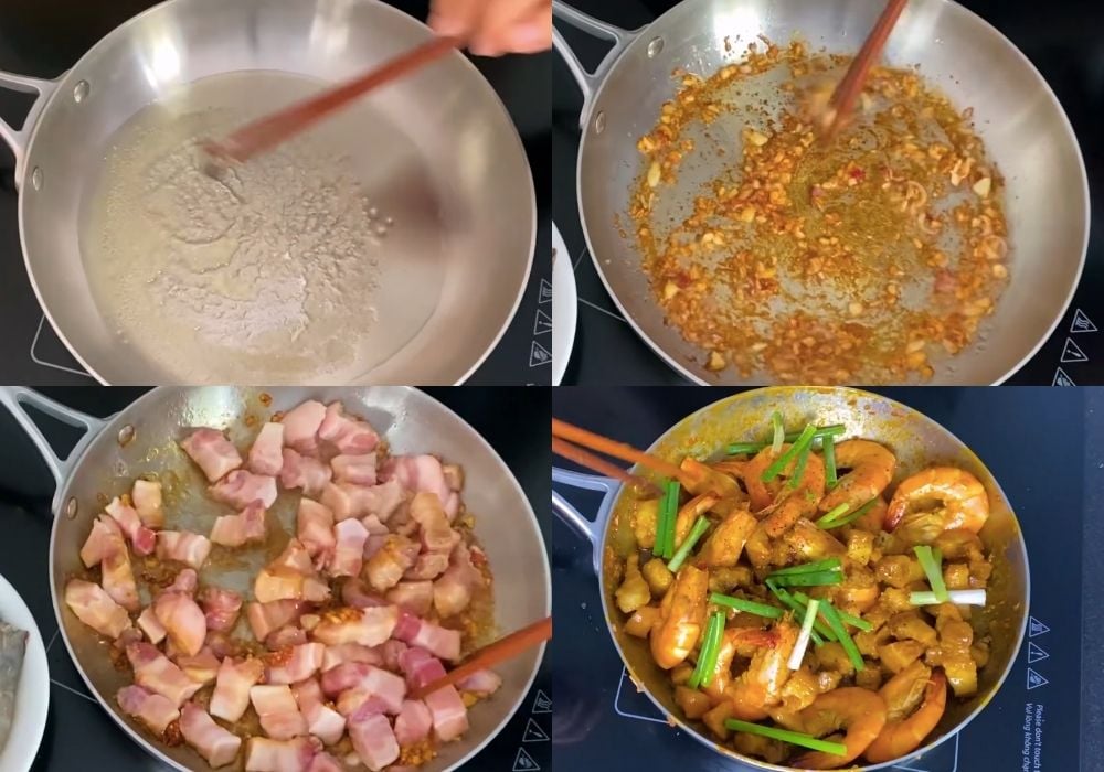 Rim thịt ba chỉ với tôm