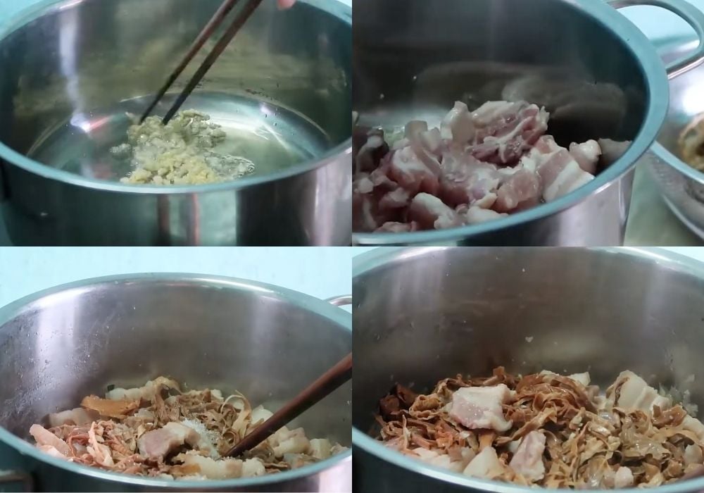 Xào thịt và măng