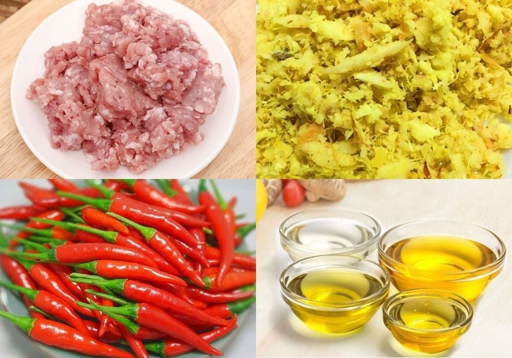 Nguyên liệu làm thịt băm rang riềng