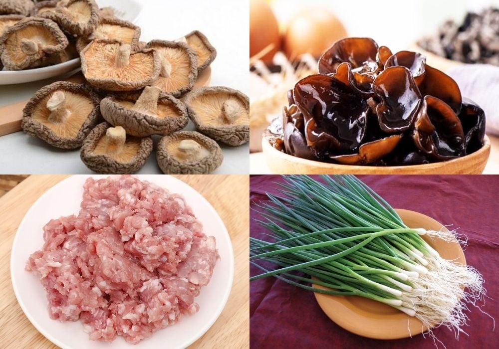 Nguyên liệu làm thịt băm xào nấm mèo