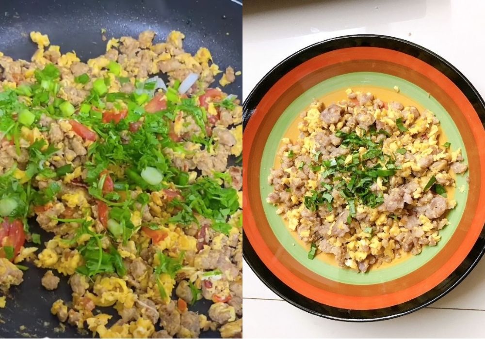 Thịt băm xào thịt