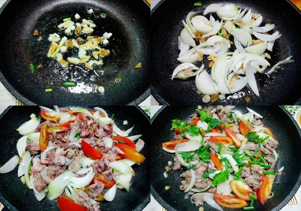 Xào thịt bò cà chua