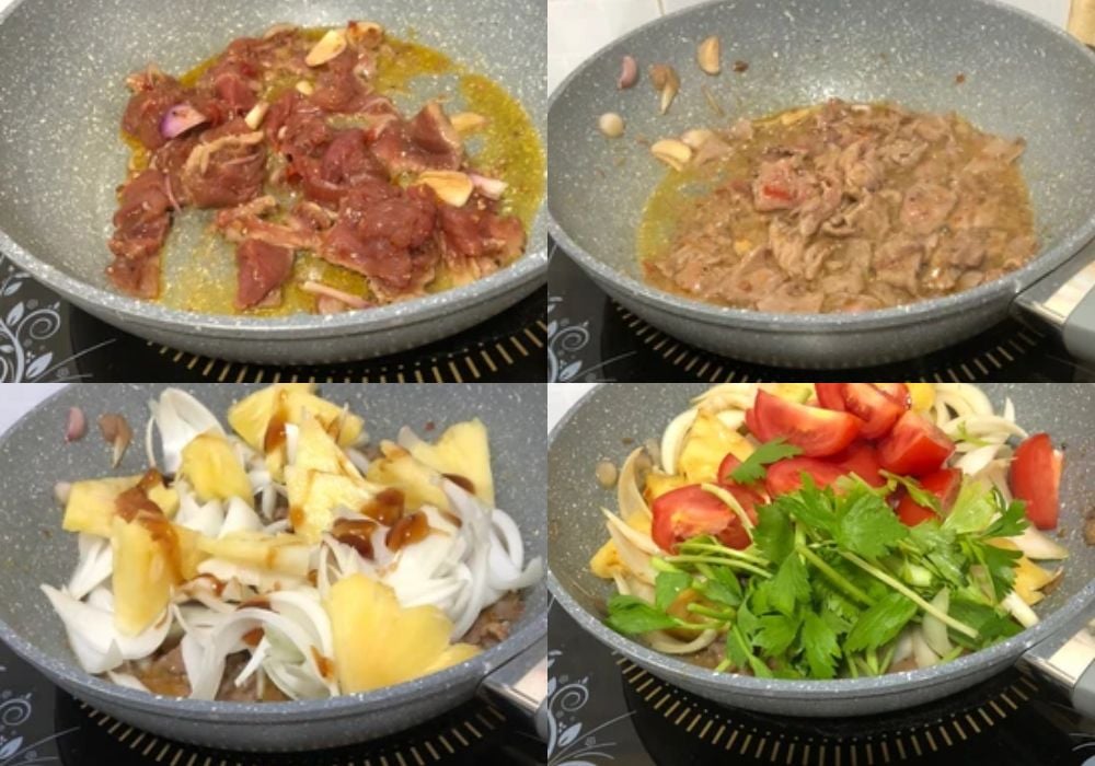 Làm thịt bò xào chua ngọt
