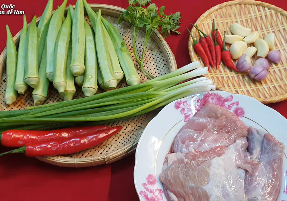 Nguyên liệu làm bò xào đậu bắp
