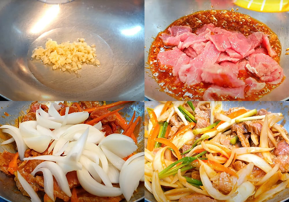 Các bước làm thịt bò xào hành tây