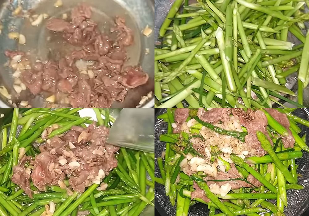 Các bước làm thịt bò xào măng tây