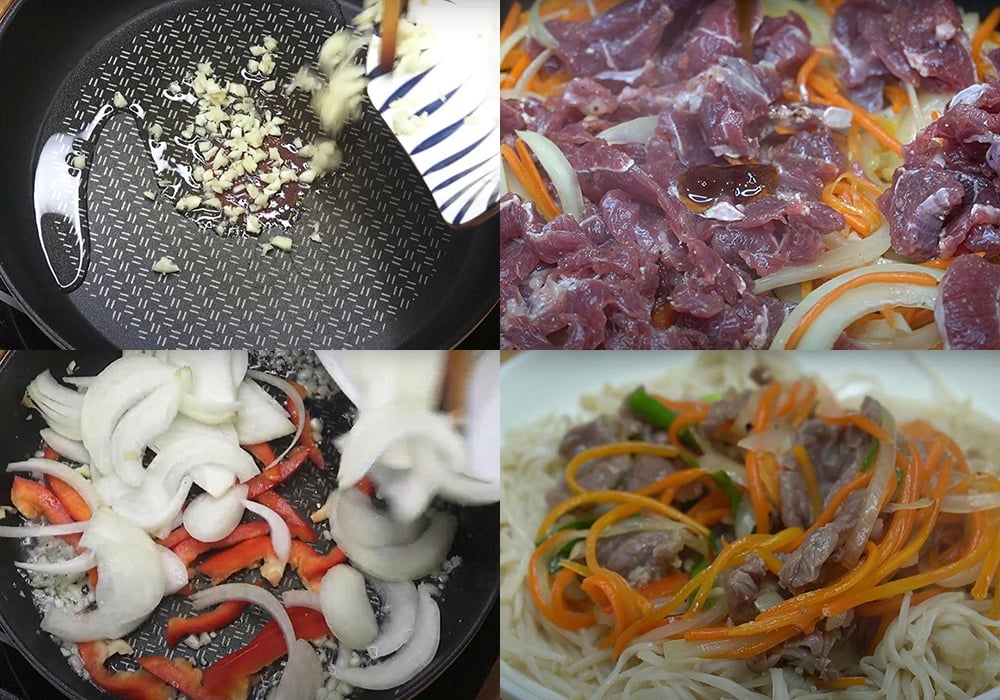 Các bước làm thịt bò xào nấm kim châm
