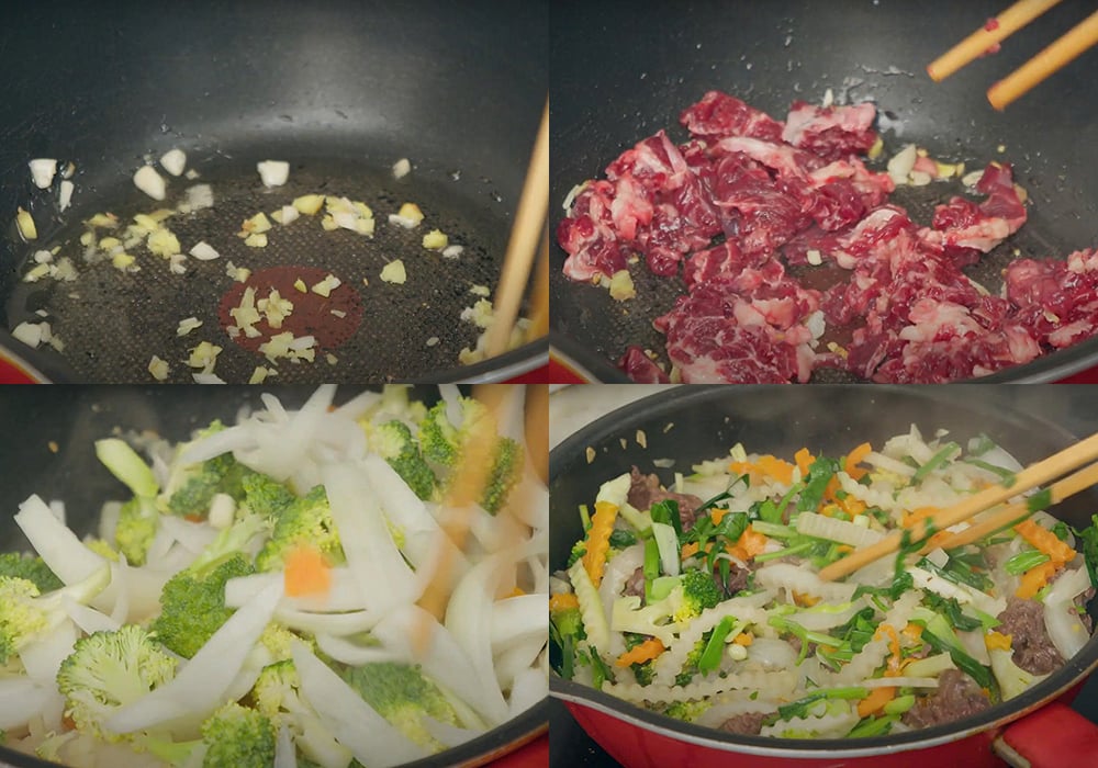 Các bước làm thịt bò xào thập cẩm