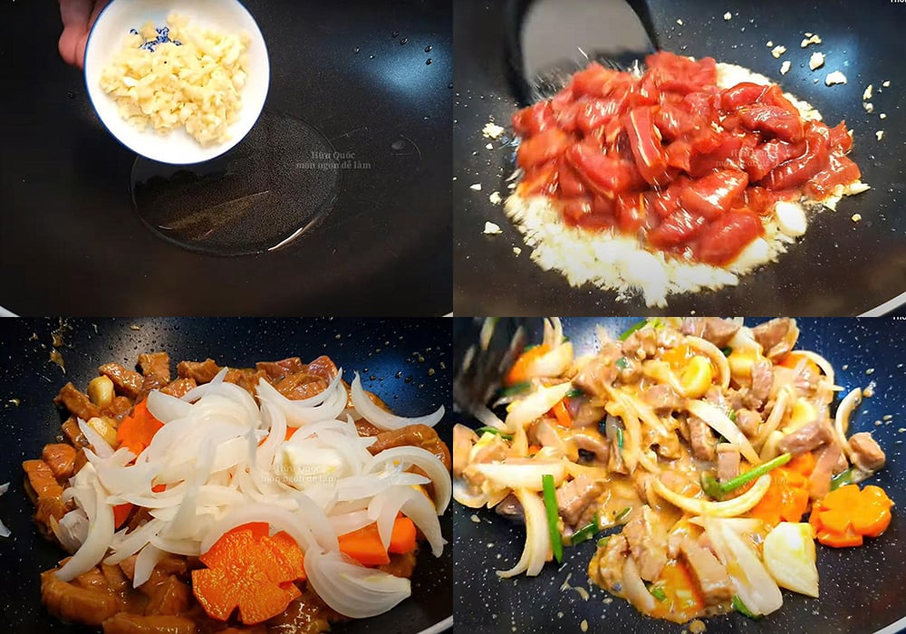 Các bước làm thịt bò xào tỏi